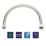 Faucet Supply Line Connector 30" x 3/8" OD x 1/2" FPT