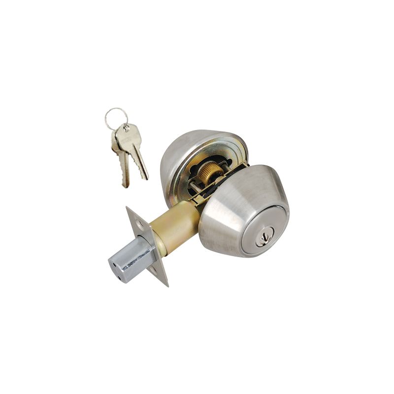Stainless Steel Deadbolt Door Lock - Double Cylinder - With 2 KW1 Keys