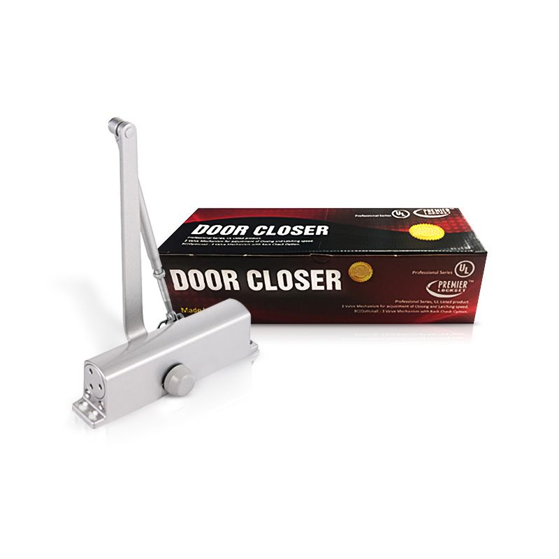 Premier Door Closer- #2 Aluminum- Adjustable 2 Valves Mechanism-UL Listed - 25-40kg/55-88lb
