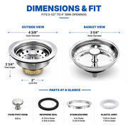 4" Duo Strainer, 304 Stainless Steel Body