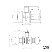 Entry Door Knob Combo Lock Set with Deadbolt & 4 KW1 Keys