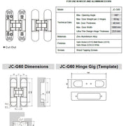 Bisagra de puerta oculta JC-G60