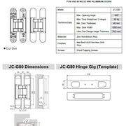Bisagra de puerta oculta JC-G80
