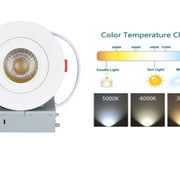 JC-360D. 4" LED Gimbal Downlight Round. 9W-AC120V-3CCT