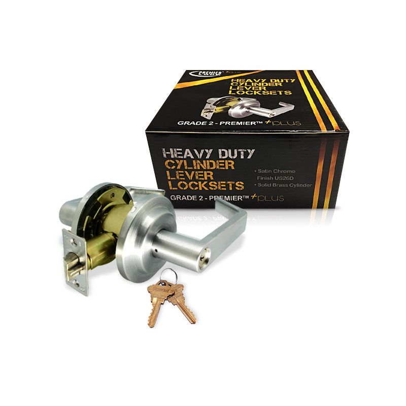 Heavy-Duty Commercial Lever Lockset - Grade 2 - Satin Chrome US26D
