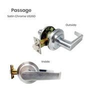 Cerradura de palanca comercial de alta resistencia LEL02 - Grado 2 - Cromo satinado US26D