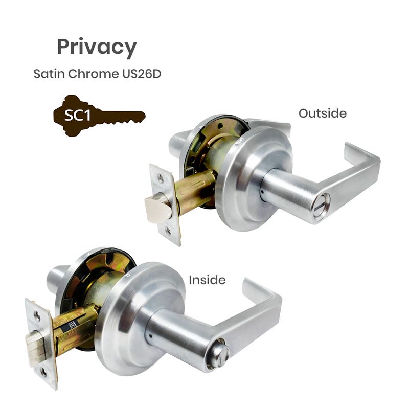 Heavy-Duty Commercial Lever Lockset - Grade 2 - Satin Chrome US26D