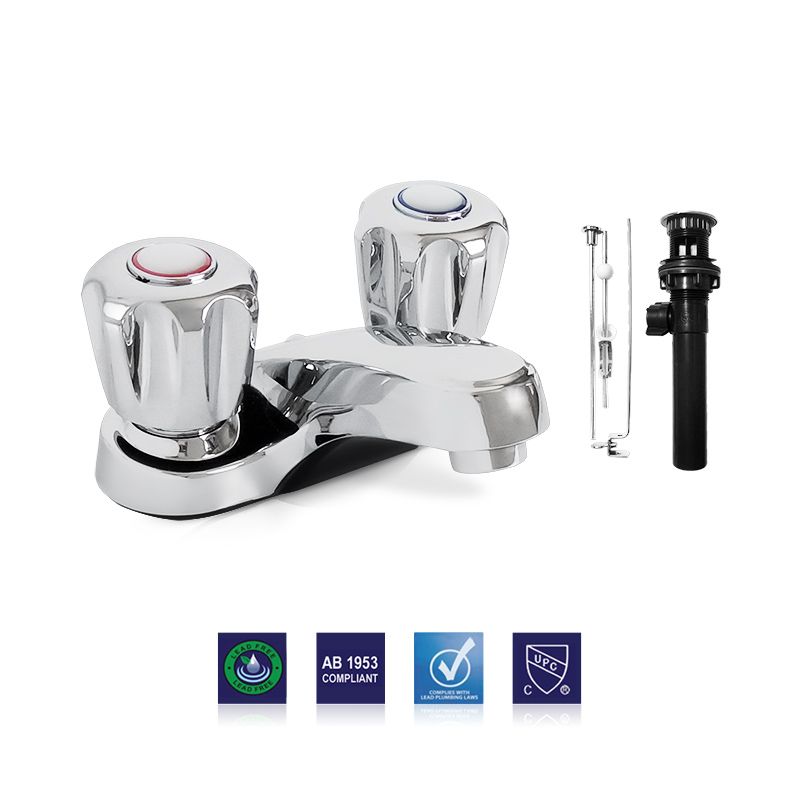 Two Knob Handle Bathroom Faucet - Delta® Style Stems With Pop-Up