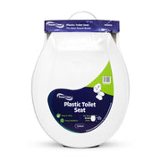 Round Bowls, 16-1/2", White Plastic Toilet Seat