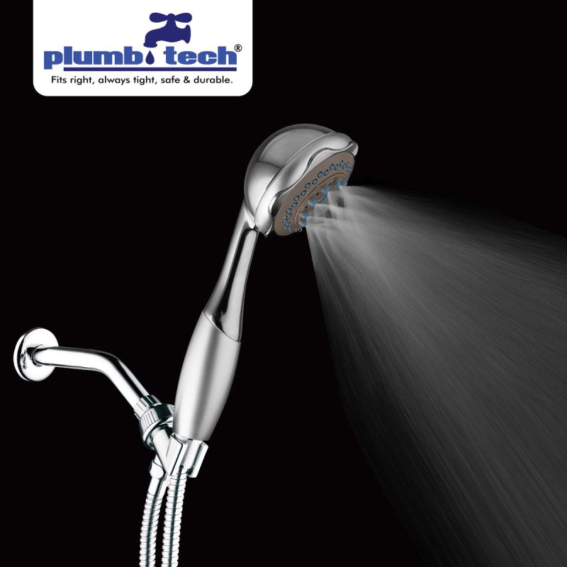 Jumbo 5 Function Shower Head with Massager and Holder