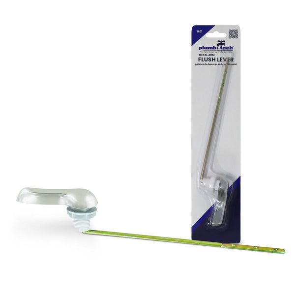 Palanca de descarga metálica para inodoro. Acabado cromado.