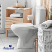 Elongated White Plastic Toilet Seat