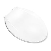 Elongated White Plastic Toilet Seat