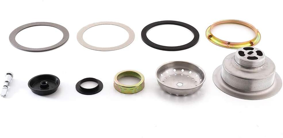 Conjunto de desagüe para fregadero de cocina con cesta coladora y tapón