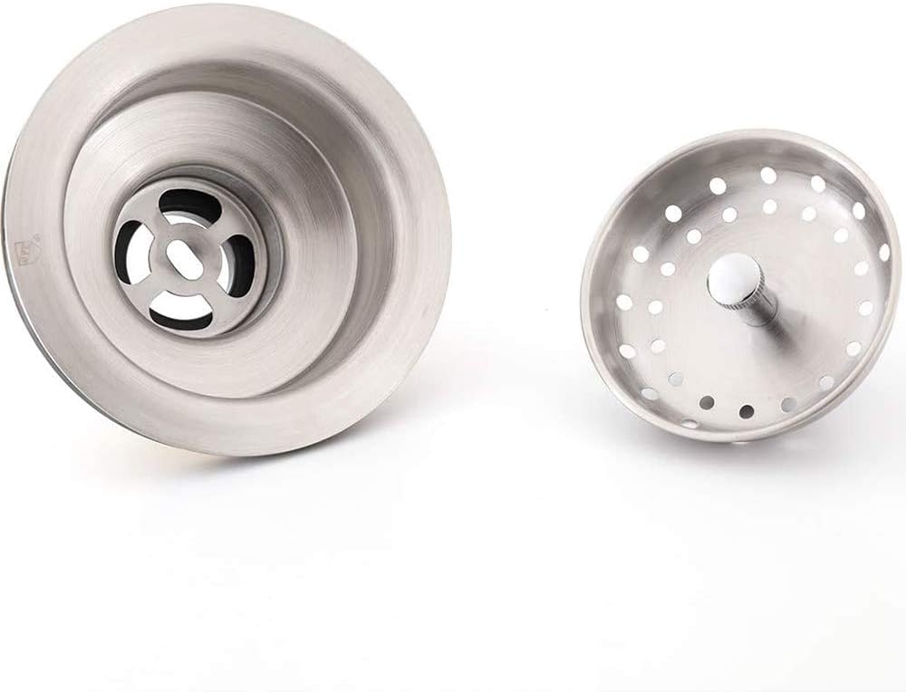 Conjunto de desagüe para fregadero de cocina con cesta coladora y tapón