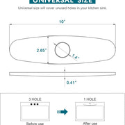 Placa de cubierta de 10 pulgadas para baño o cocina - Cromo pulido