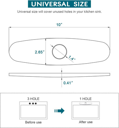 Placa de cubierta de 10 pulgadas para baño o cocina - Cromo pulido