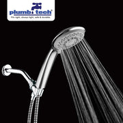 SH301 - Cabezal de ducha moderno de 3 funciones con masajeador y soporte - Cromado 