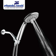 SH301 - Cabezal de ducha moderno de 3 funciones con masajeador y soporte - Cromado 