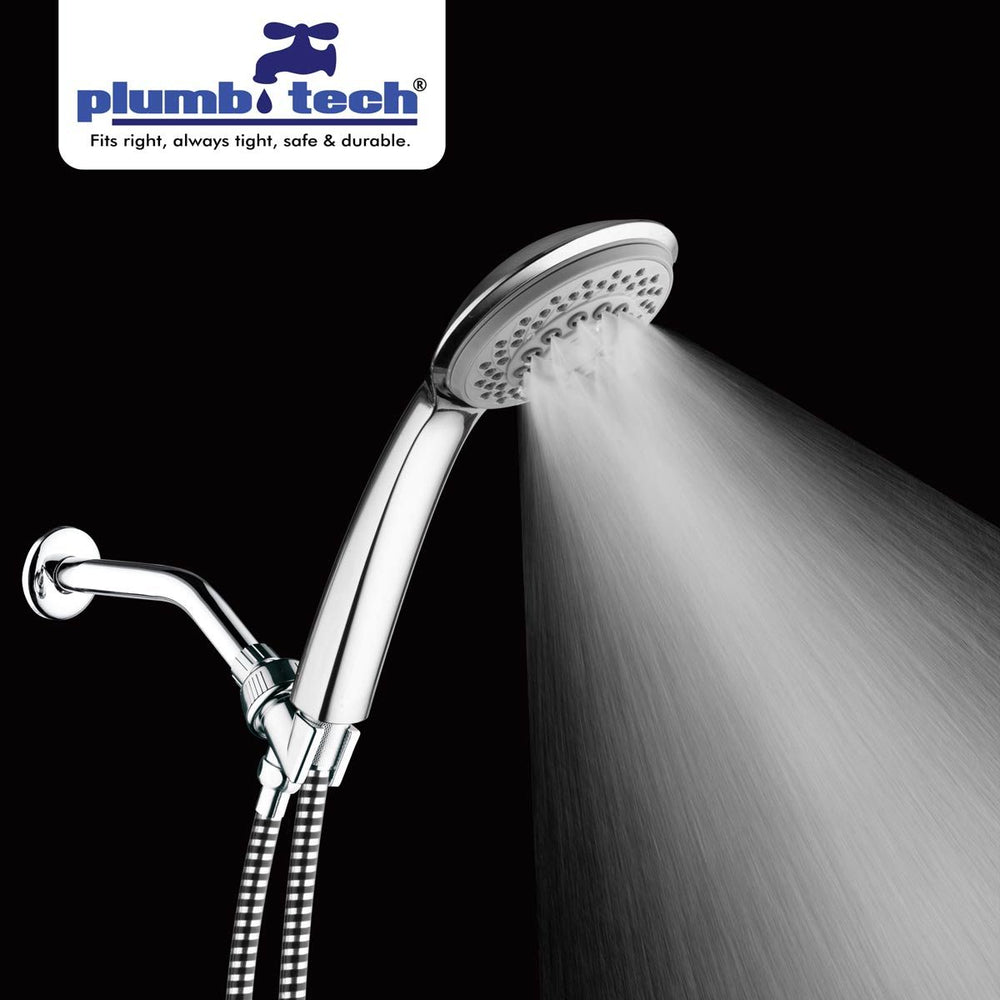 SH301 - Cabezal de ducha moderno de 3 funciones con masajeador y soporte - Cromado 