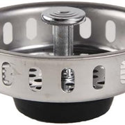Kitchen Sink Basket Strainer with Flat Bottom Rubber Stopper