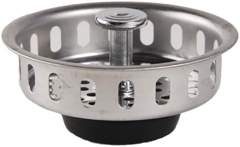 Colador de cesta para fregadero de cocina con tapón de goma de fondo plano