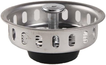 Colador de cesta para fregadero de cocina con tapón de goma de fondo plano