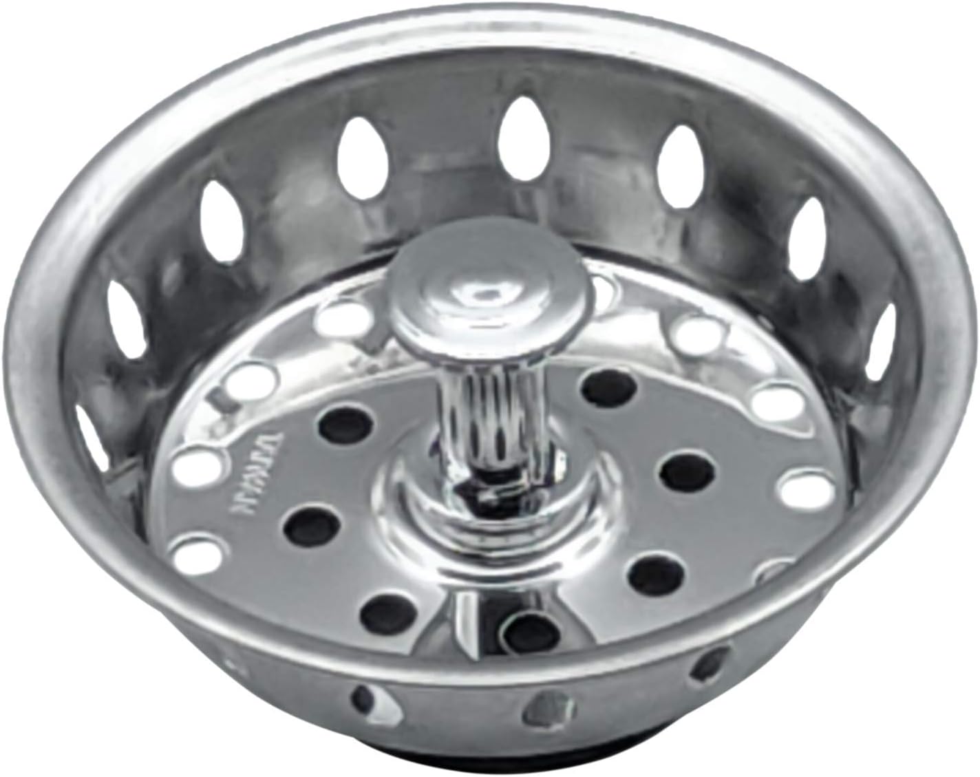Colador de cesta para fregadero de cocina con tapón de goma de fondo plano
