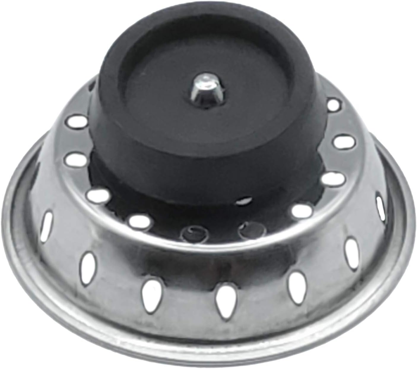 Colador de cesta para fregadero de cocina con tapón de goma de fondo plano
